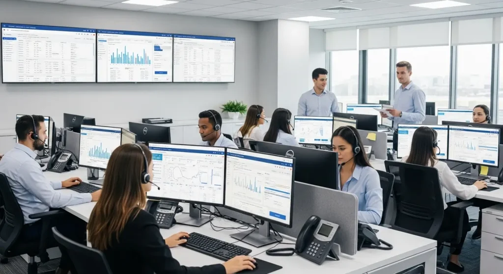 Benefits of outsourced customer support in the USA business team working with CRM systems
