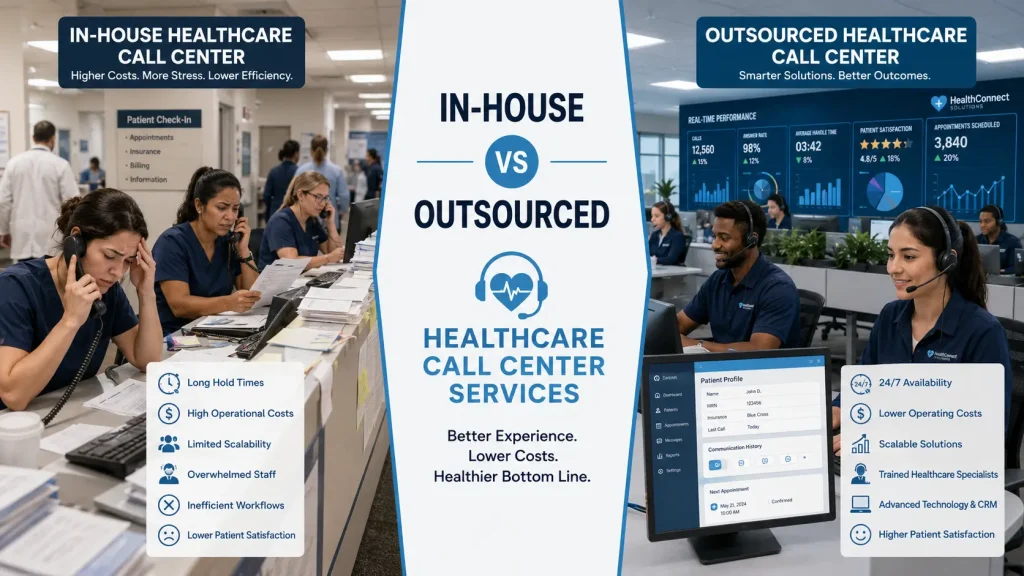 Comparison of in-house and outsourced healthcare call center services in healthcare support environments